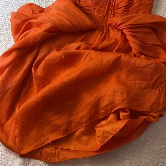 Quillaree Coral Silk Blend Sleeveless Dress - Picture 11 of 12